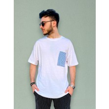 Zy Khan Cepli Beyaz Oversize T-Shirt