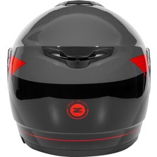 Zeus ZS-3050 Be7 Grey Red Çene Açılır Kask