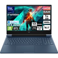 Hp Victus 16-R1051NT I7-14700HX 64 GB 1 Tbssd RTX4050 16.1" Fhd Windows 11 Pro Taşınabilir Bilgisayar 9J253EA BT64