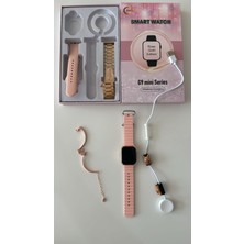 G9 Mini Kadın Akıllı Saat Rose Gold Akıllı Saat 41MM 3 Kordon+Charm Bileklik+Kablo Süsü Hediyeli