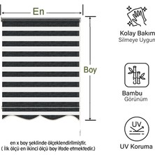 Mekstor Soft Bamboo Siyah Gri Kırçıllı Zebra Perde ( Etek Dilimli )