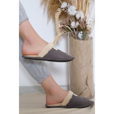 Papucgiller Içi Peluş Ev Terliği Füme