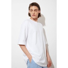 Relax Family Xf Erkek Oversize Bol Kesim T-Shirt Sade Siyah Beyaz Renkli Bisiklet Yaka Pamuklu Yazlık Düz Basic