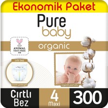 Pure Baby Organik Bebek Bezi Ekonomik Paket 4 Beden 100X3 300 Adet