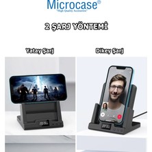 Microcase 4in1 Dijital Saatli Alarmlı Masaüstü Telefon Tutuculu Universal Kablosuz Şarj Cihazı AL4425