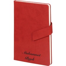 Pigado Isme Kişiye Özel Mıknatıslı Termo Deri Çizgili Defter