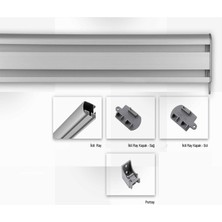 Bonicasa Gri Dekoratif Perde Kornişi Alüminyum Dekoratif Ray Korneş