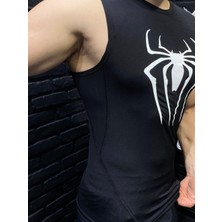 Yhm Erkek Spor Atlet Süper Esnek Compression Fitness Tank Top Terletmez Siyah