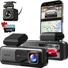 Botslab G980H ADAS 4K UHD Ön ve Arka Araç İçi Kamera 170° Geniş Açı Lens Gece Görüşü Dahili Gps Modülü 64GB SD