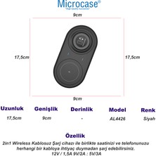 Microcase Samsung-Iphone-Airpod-Watch ile Uyumlu 12W 2in1 Kablosuz Hızlı Şarj Standı -AL4426