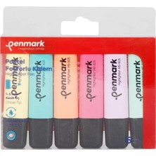 Penmark HS-505-6P Pastel Fosforlu Kalem Seti 6 Renk Blister Kesik Uçlu