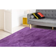 Frt Home Frt Mor Dekoratif Peluş Puffy Kaymaz Taban Salon Mutfak Çocuk Odası Koridor Halısı