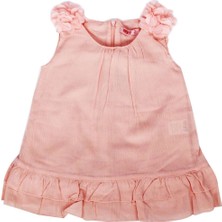 by BebekOdam Kız Çocuk Somon Omzu Çiçekli Viskon Elbise