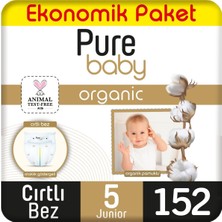 Pure Baby Organik Bebek Bezi Ekonomik Paket 5 Beden 76X2 152 Adet