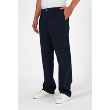 Damga Erkek Palazzochic Esnek Yüksek Bel Bol Baggy Pantolon Lacivert