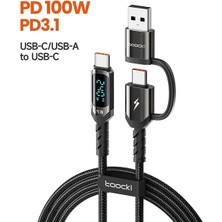 Toocki 2 In 1 Tip C Tipi C Kablo 240W Pd 3.1A Hızlı Şarj USB C C Ekran Kablosu Için Macbook Huawei Xiaomi Samsung S