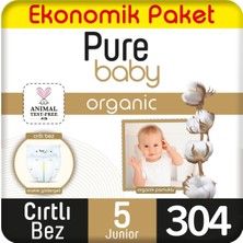 Pure Baby Organik Bebek Bezi Ekonomik Paket 5 Beden 76X4 304 Adet