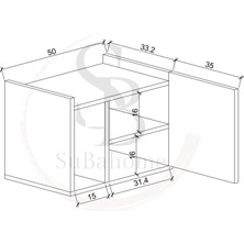 Suba Home Subahome 50 cm Mdf Modern Beyaz Komodin Çok Amaçlı Dolap Yan Sehpa Plak Dolabı Koltuk Yanı Sehpa