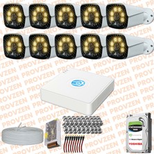 Provzen 10 Kameralı 5mp Lensli 1080P Fullhd Gece Görüş Renkli Set