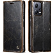 Mellow Shop Xiaomi Redmi Not 12 Için Flip Case 5g Kart Tutucu Çılgın At Pu Deri (Yurt Dışından)