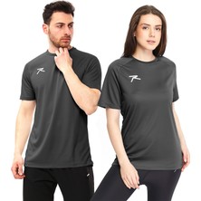 Raru Antrasit T-Shirt Erkek Velox Regular Kalıp Nefes Alabilir Kumaş Detaylı