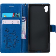 Kart Yuvası ile Sony Xperia Xa1 Flip Kickstand Pu Deri Için Flip Case (Yurt Dışından)