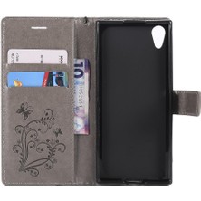 Kart Yuvası ile Sony Xperia Xa1 Flip Kickstand Pu Deri Için Flip Case (Yurt Dışından)