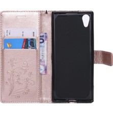 YH Mall Kart Yuvası ile Sony Xperia Xa1 Flip Kickstand Pu Deri Için Flip Case (Yurt Dışından)