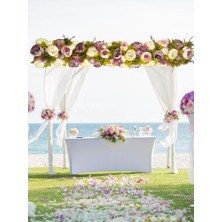 Nettenevime Yapay Çiçek Gülkurusu Pembe Şakayık Tak Organizasyon Nişan Düğün Dekor Çiçeği Süsleme Tag 25X130CM