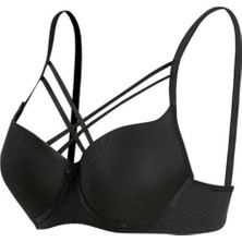 Ebru 1110 Kadın Desteksiz Çapraz Ipli Siyah Sütyen