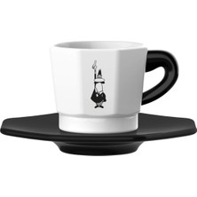 Bialetti Set 4'lü Face Porselen Siyah Beyaz Fincan Seti