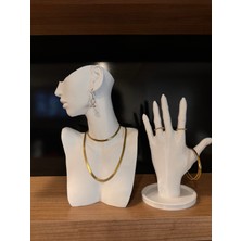 3desen Dekoratif Takı Mankeni Teşhir Standı 25 cm Orta Boy 2li Set