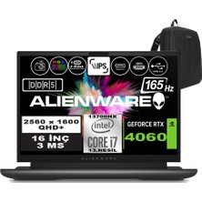 Dell Alienware M16 R1 Intel Core I7-13700HX 16GB Ddr5 4tb SSD RTX4060 8gb 16 Inç 165Hz Qhd+  3ms Windows 11 Home Gaming Laptop AWM16I7X60WH04 + Zetta Çanta