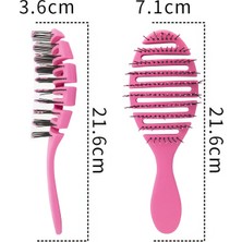 Bizimevde 3 Boyutlu Profesyonel Saç Fırçası Saç Fırçası Pembe Pro Üç Boyutlu Oval Saç Fırçası Oval