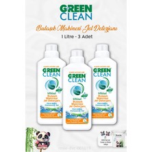 Green Clean 3 Adet Green Clean Bitkisel Bulaşık Makinesi Jel Deterjanı Portakal Yağlı 1 Lt ve Rosıe