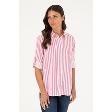 U.S. Polo Assn. Kadın Menekşe Gömlek Desenli 50280944-VR037