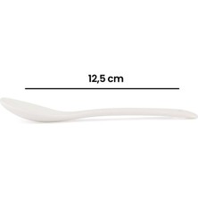 Benante 6'lı Porselen Çay Kaşığı - Beyaz - 12,5 cm