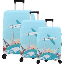 Bagacar Plane Büyük Orta Kabin Boy Için 3 Lü Valiz Kılıfı