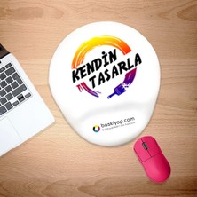 Melisa Hediyelik Kişiye Özel Tasarlanabilen Kesik Oval Mouse Pad - Bilek Destekli