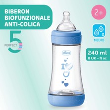 Chicco Perfect5 P5 Antikolik Biberon Pp 240ML Orta Akış Mavi