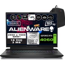 Dell Alienware M18 R1 Intel Core I7-13700HX 96GB Ddr5 2tb SSD RTX4060 8gb 18 Inç 165Hz Qhd+  3ms Windows 11 Pro Gaming Laptop AWM18I7X80WP15 + Zetta Çanta