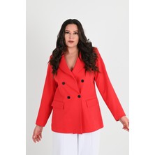 Moda Xlarge Kadın Astarlı Büyük Beden Blazer Ceket 0101-1