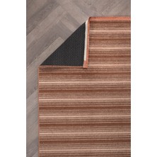 Colore Home Ada Kaymaz Taban Yıkanabilir Dokuma Kiremit Kilim Turuncu Yolluk