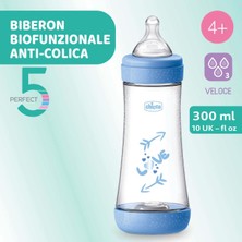 Chicco Perfect5 P5 Antikolik Biberon Pp 300ML Hızlı Akış Mavi