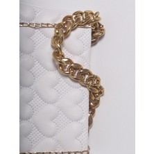 BD Shop Kadın Kalp Kabartmalı Gold El Omuz Çantası
