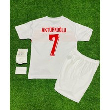 BySportakus Türkiye Euro 2024 Kerem Aktürkoğlu Çocuk Forması 4'lü Set (White)