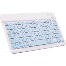 TezMax Honor Pad X8 10.1" Uyumlu Kablosuz Bluetooth Şarjlı Mini Q Klavye - Mavi