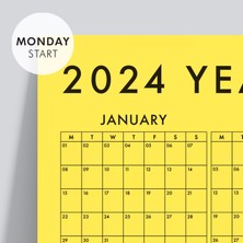Bi'aldım Sarı Renk 2025 Yıllık Planlayıcı Duvar Takvimi, 2025 Takvim, Yıllık Plan, Aylık Planlayıcı