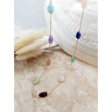 By Song Jewelry Çelik Çakra Doğaltaş Kolye
