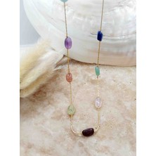 By Song Jewelry Çelik Çakra Doğaltaş Kolye